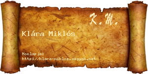 Klára Miklós névjegykártya