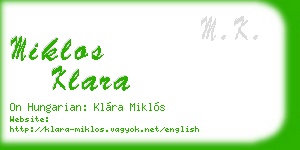 miklos klara business card